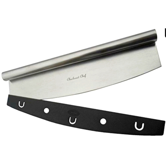 Chef Pizza Cutter Sharp Rocker Blade With Cover - Picture 1 of 10